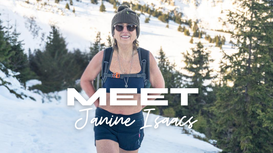 Meet Janine Isaacs - photo of Janine hiking in the snow and woods